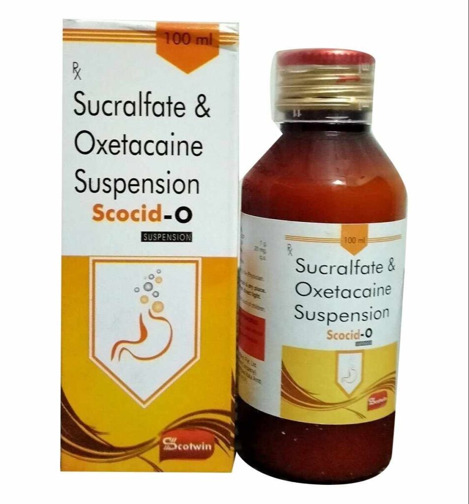 Sucralfate + Oxetacaine Suspension uses in Hindi